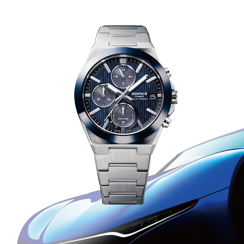Main Image 3 of Casio Edifice Men's EFS-S650D-2AEF Ceramic Blue Dial Silver-Tone Bracelet Solar Watch