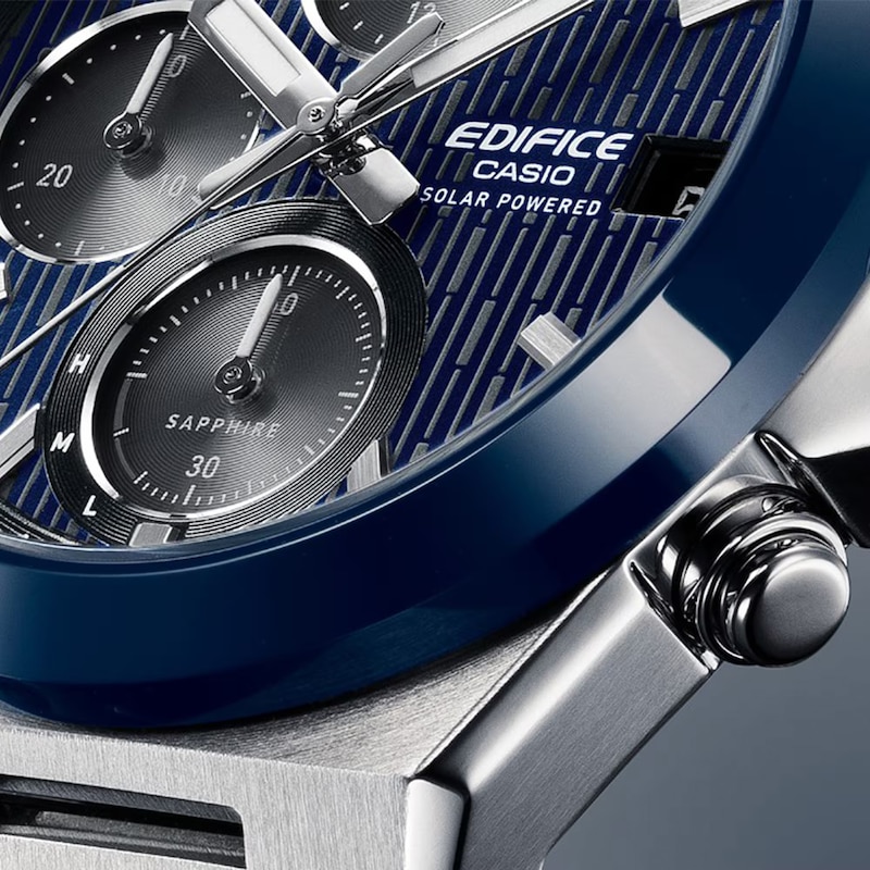 Main Image 4 of Casio Edifice Men's EFS-S650D-2AEF Ceramic Blue Dial Silver-Tone Bracelet Solar Watch