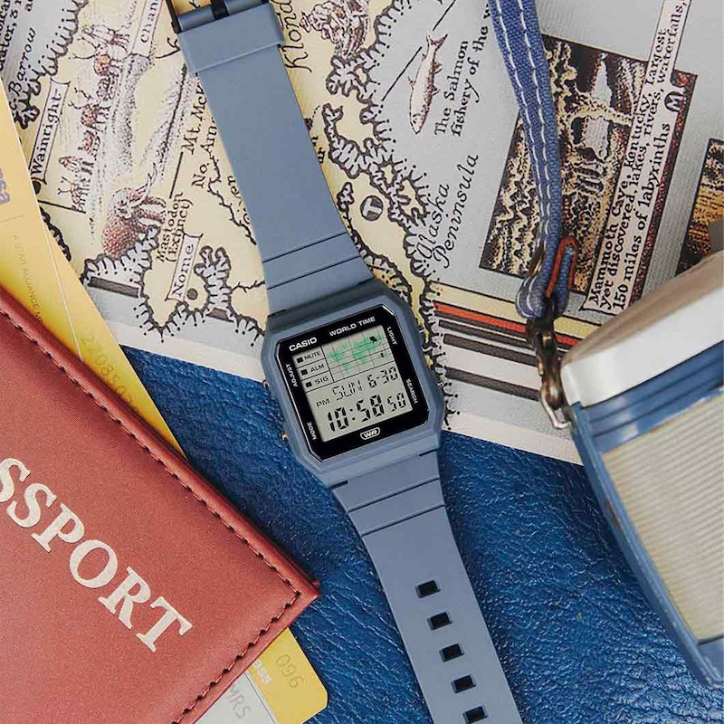 Main Image 3 of Casio LF-30W Digital Blue Square Dial & Strap Watch