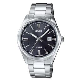 Casio MTP-1302PD-1A1VEF Classic Analogue Black Dial Silver-Tone Bracelet Watch