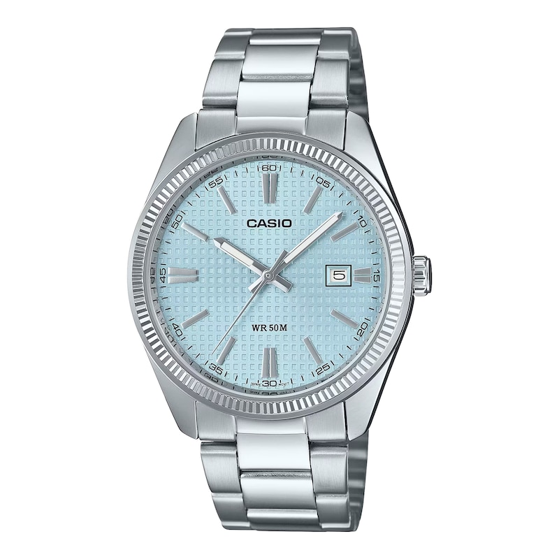 Main Image 1 of Casio MTP-1302PE-2AVEF Classic Analogue Blue Dial Silver-Tone Bracelet Watch
