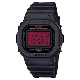 G-Shock DW-5600BBR-1ER Origin 5600 Series Red Display Black Strap Watch