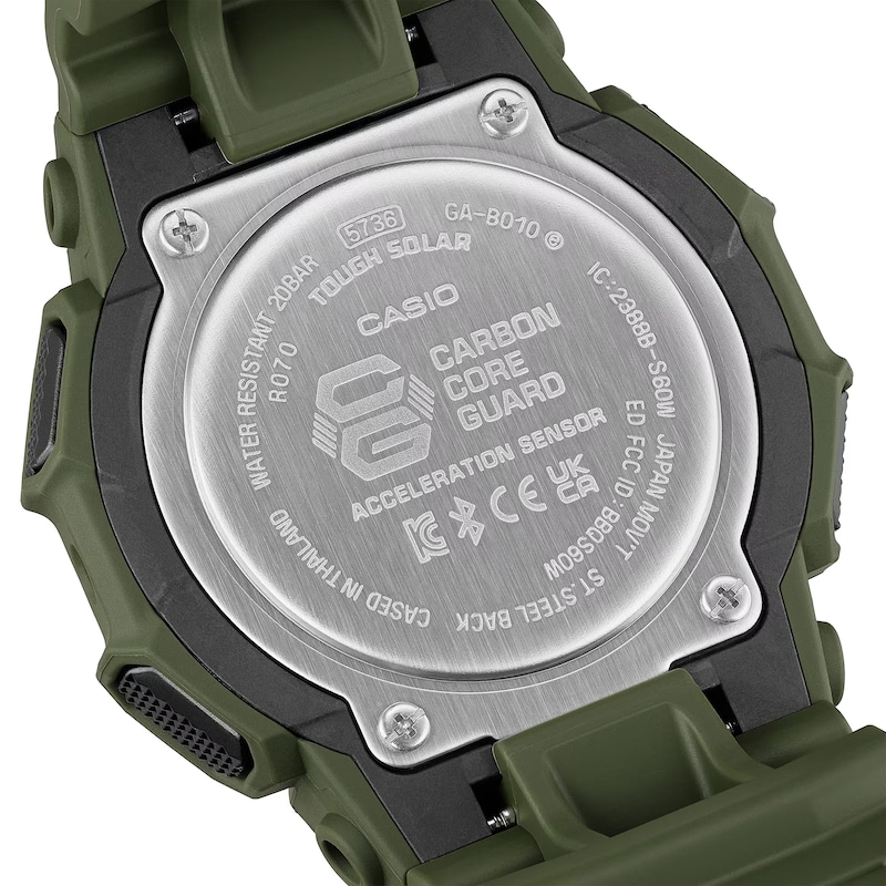 Main Image 5 of G-Shock GA-B010-3AER Analog Digital Series Black Dial Solar Bluetooth Green Resin Strap Watch