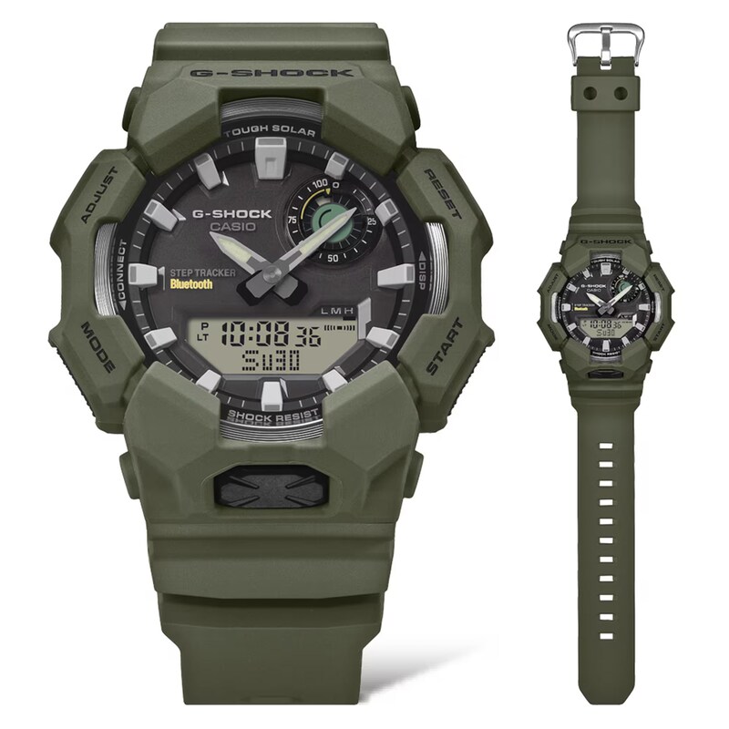 Main Image 8 of G-Shock GA-B010-3AER Analog Digital Series Black Dial Solar Bluetooth Green Resin Strap Watch