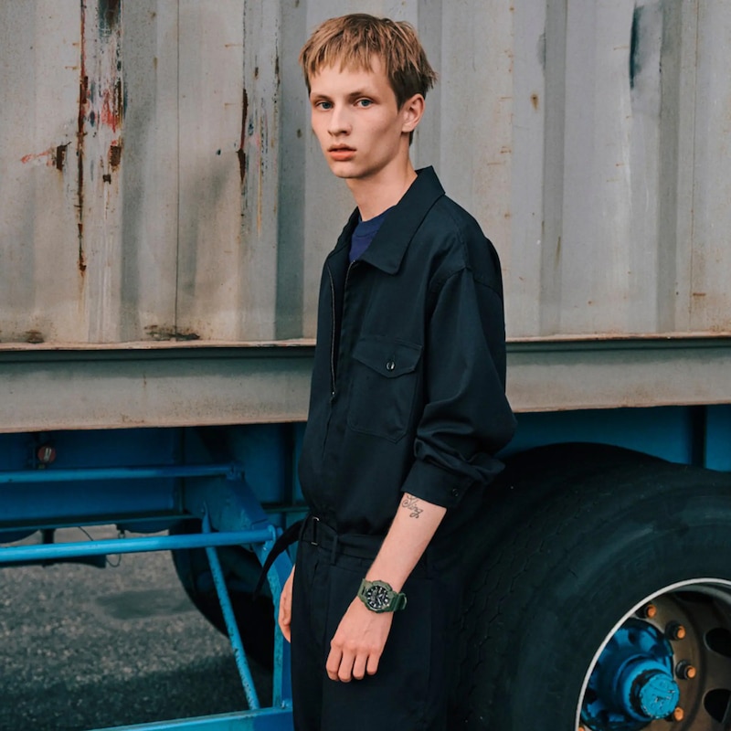 Main Image 10 of G-Shock GA-B010-3AER Analog Digital Series Black Dial Solar Bluetooth Green Resin Strap Watch