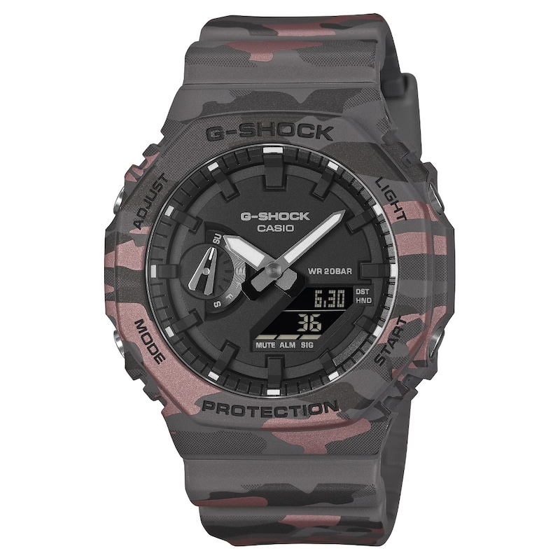 Main Image 1 of G-Shock GA-2100CM-8AER Original Camouflage Series Black Dial Grey Resin Strap Watch