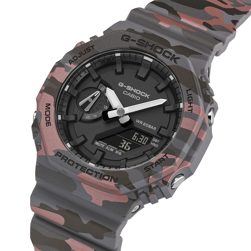 Main Image 2 of G-Shock GA-2100CM-8AER Original Camouflage Series Black Dial Grey Resin Strap Watch
