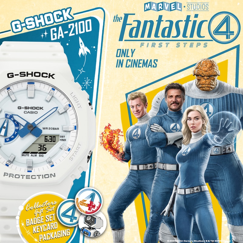 Main Image 6 of Casio G-Shock GA-2100HDS-7AER Fantastic Four White Resin Limited Edition Watch