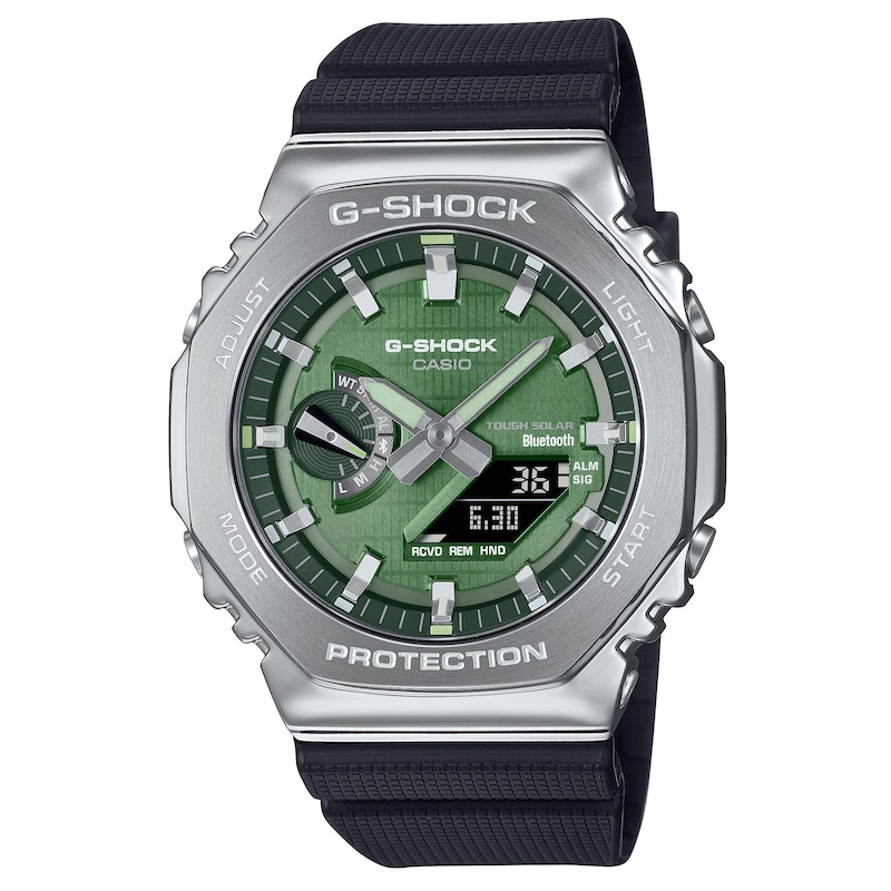 Main Image 1 of G-Shock GBM-2100A-1A3ER G-Steel 2100 Series Green Octagonal Dial Black Strap Bluetooth Solar Watch