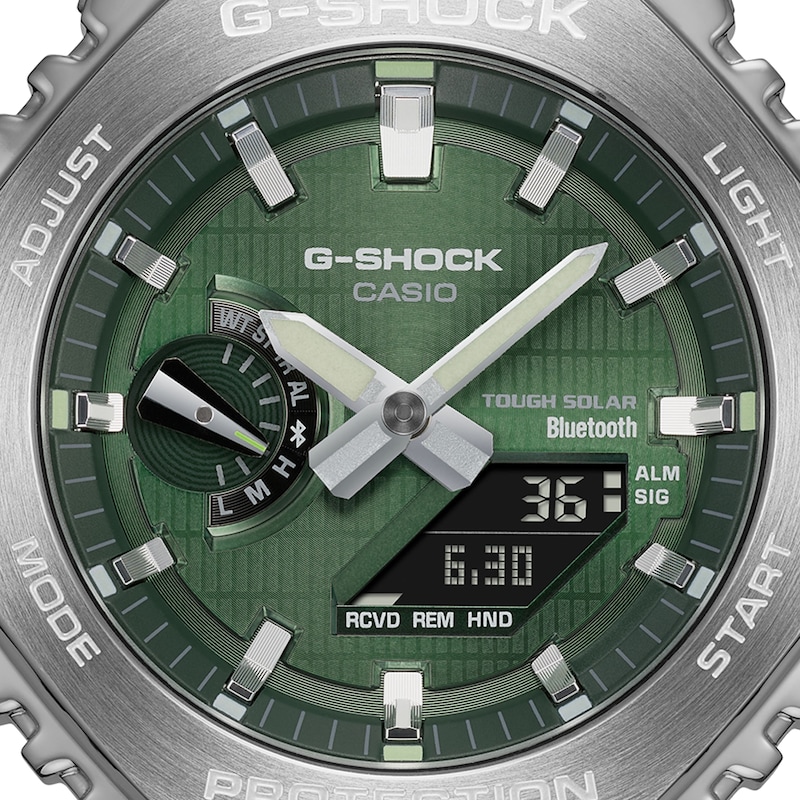Main Image 2 of G-Shock GBM-2100A-1A3ER G-Steel 2100 Series Green Octagonal Dial Black Strap Bluetooth Solar Watch