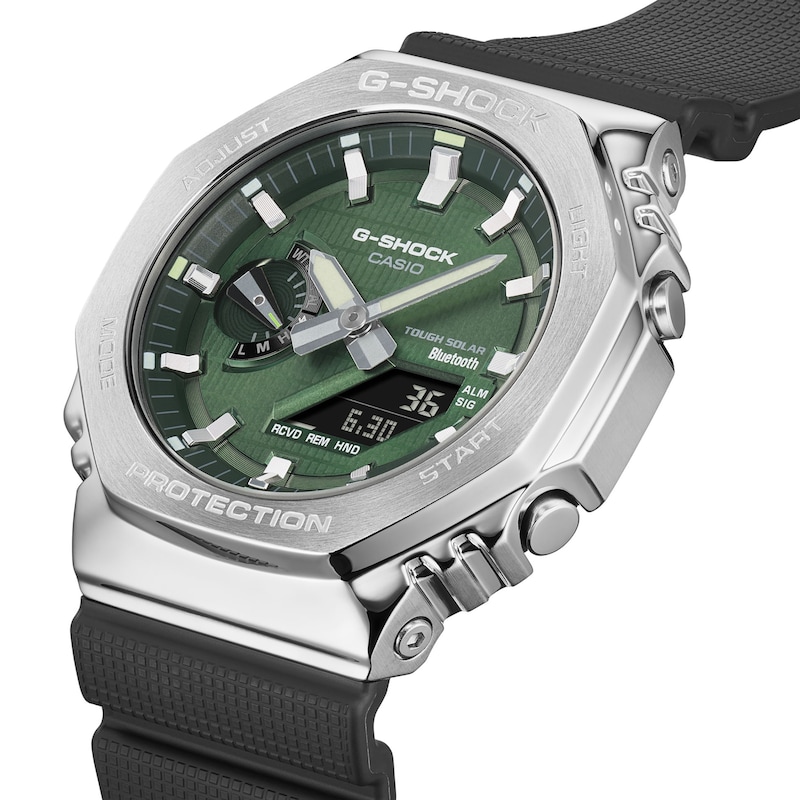 Main Image 4 of G-Shock GBM-2100A-1A3ER G-Steel 2100 Series Green Octagonal Dial Black Strap Bluetooth Solar Watch