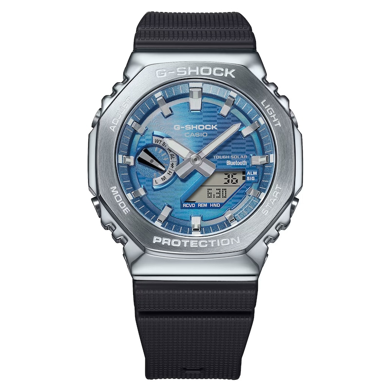 Main Image 2 of G-Shock GBM-2100A-2BER G-Steel 2100 Series Blue Octagonal Dial Black Strap Bluetooth Solar Watch