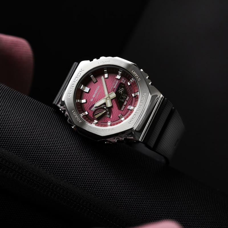 Main Image 4 of G-Shock GBM-2100A-4BER G-Steel 2100 Series Pink Octagonal Dial Black Strap Bluetooth Solar Watch