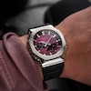 Thumbnail Image 5 of G-Shock GBM-2100A-4BER G-Steel 2100 Series Pink Octagonal Dial Black Strap Bluetooth Solar Watch