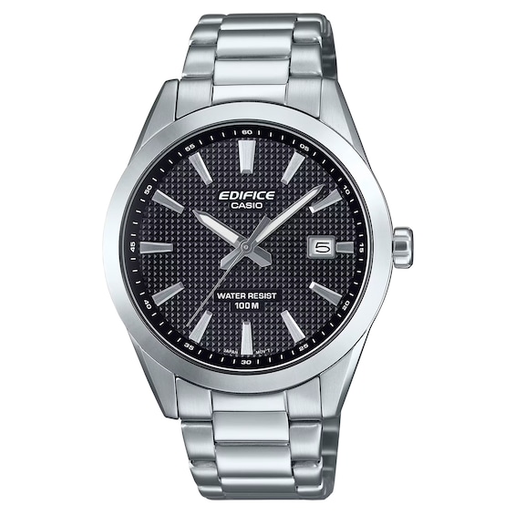 Casio EFV-160D-1AVEF Edifice Analogue Black Dial Silver-Tone Bracelet Watch