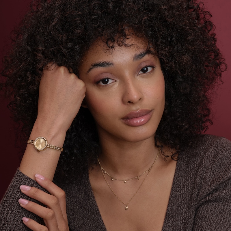 Main Image 6 of Olivia Burton Finery Gold Yellow Gold IP Dial & Stainless Steel Bracelet Watch