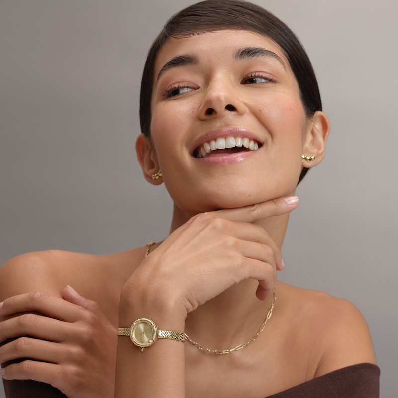 Main Image 7 of Olivia Burton Finery Gold Yellow Gold IP Dial & Stainless Steel Bracelet Watch