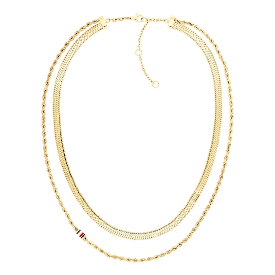 Tommy Hilfiger Womens Gold-Plated Layered Necklace