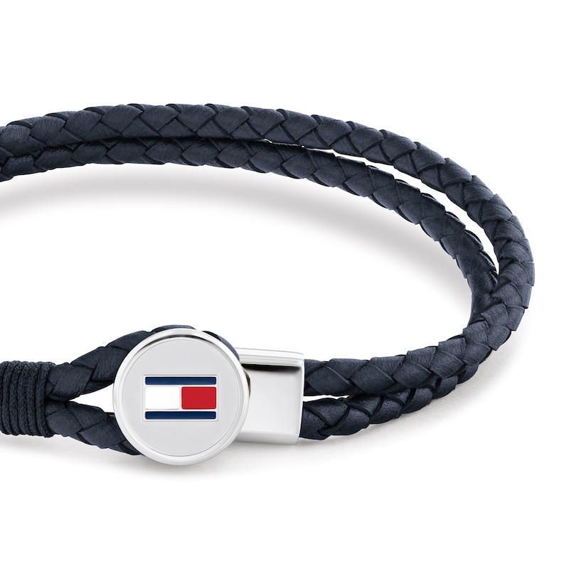 Main Image 2 of Tommy Hilfiger Men’s Blue Braided Leather Bracelet