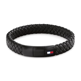 Tommy Hilfiger Men’s Black Braided Bracelet