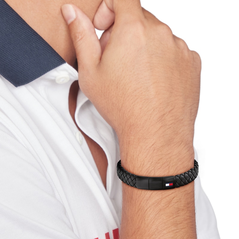 Main Image 3 of Tommy Hilfiger Men’s Black Braided Bracelet