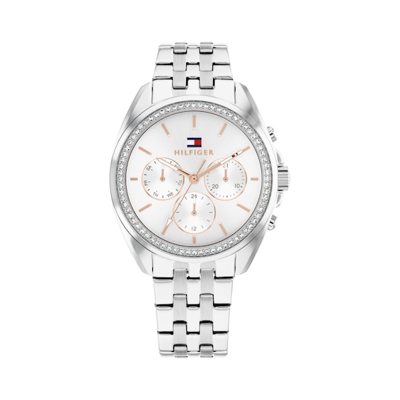 Tommy Hilfiger 36mm Women's Silver Sunray Dial Stainless Steel Bracelet Watch - Image 8