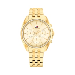 Tommy Hilfiger 36mm Women's Gold Sunray Dial Gold-Plated Bracelet Watch