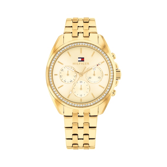 Tommy Hilfiger 36mm Women's Gold Sunray Dial Gold-Plated Bracelet Watch