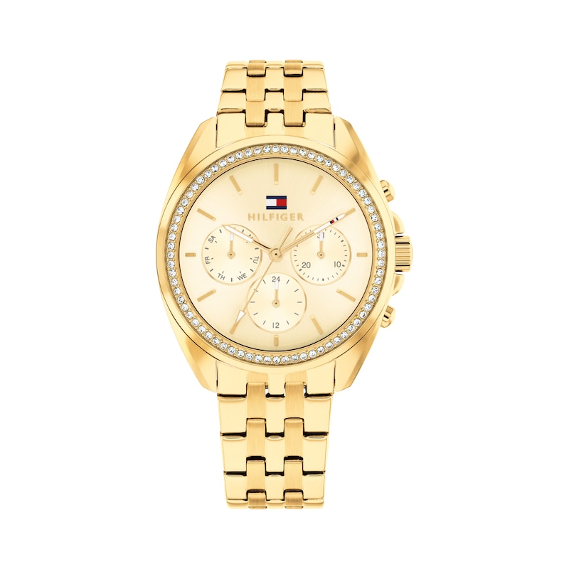 Main Image 1 of Tommy Hilfiger 36mm Women's Gold Sunray Dial Gold-Plated Bracelet Watch