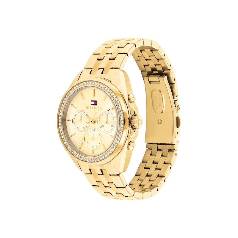 Main Image 3 of Tommy Hilfiger 36mm Women's Gold Sunray Dial Gold-Plated Bracelet Watch
