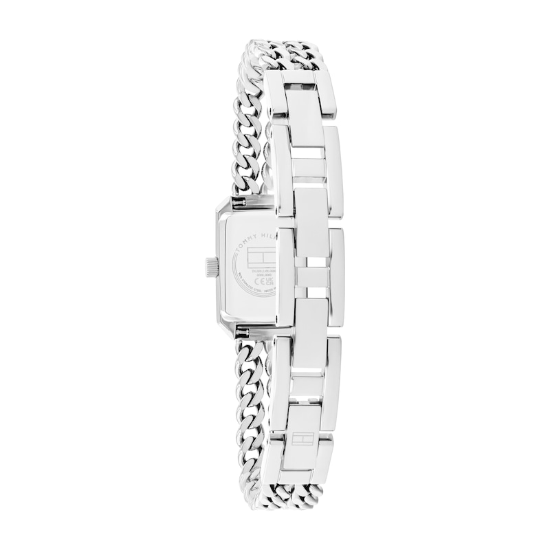 Main Image 3 of Tommy Hilfiger 15mm Women's Silver White Sunray Dial Stainless Steel Chain Bracelet Watch