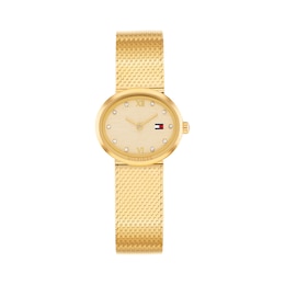 Tommy Hilfiger 25mm Women's Gold Dial Gold-Plated Mesh Strap Watch