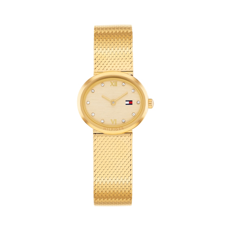 Main Image 1 of Tommy Hilfiger 25mm Women's Gold Dial Gold-Plated Mesh Strap Watch