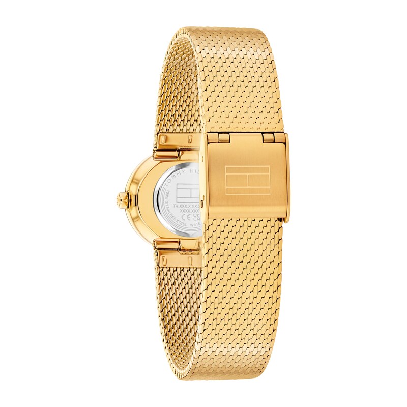 Main Image 3 of Tommy Hilfiger 25mm Women's Gold Dial Gold-Plated Mesh Strap Watch