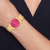 Thumbnail Image 4 of Tommy Hilfiger 30mm Women's Pink Sunray Dial Gold-Plated Bracelet Watch