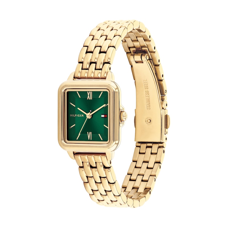Main Image 2 of Tommy Hilfiger 24mm Women's Emerald Green Sunray Dial Gold-Plated Bracelet Watch