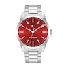 Thumbnail Image 1 of Tommy Hilfiger 43mm Men's Red Textured Sunray Dial Stainless Steel Bracelet Watch