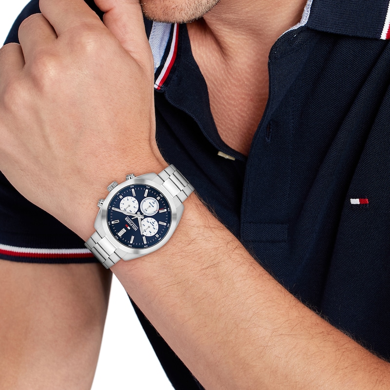 Main Image 4 of Tommy Hilfiger Men's 40mm Navy Blue Dial Stainless Steel Bracelet Watch