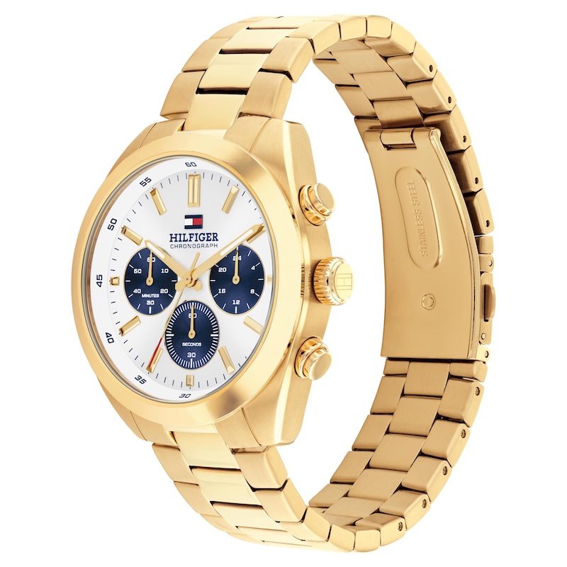 Main Image 2 of Tommy Hilfiger 40mm Men's Cream Dial Gold-Plated Bracelet Watch