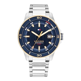 Tommy Hilfiger 43mm Men's Navy Blue Dial Stainless Steel Bracelet Watch