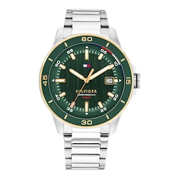 Tommy Hilfiger 43mm Men's Emerald Green Dial Stainless Steel Bracelet Watch