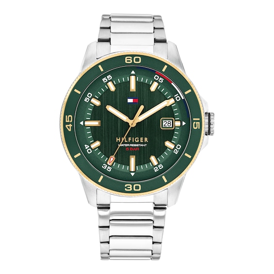 Tommy Hilfiger 43mm Mens Emerald Green Dial Stainless Steel