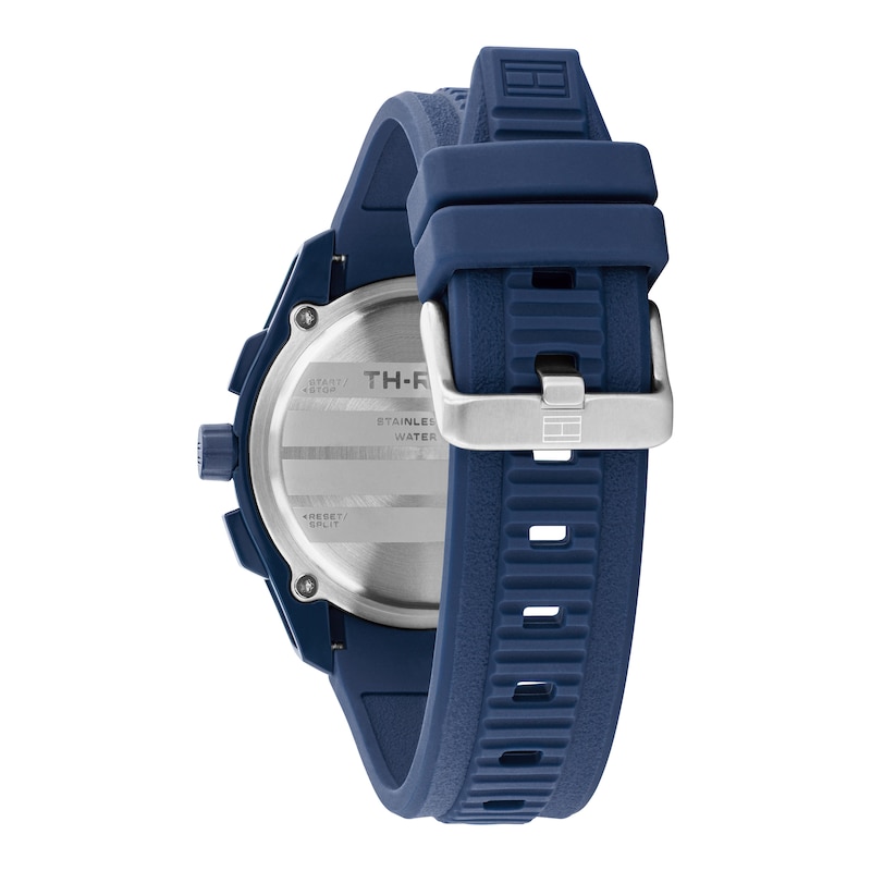 Main Image 3 of Tommy Hilfiger 44mm Men's Navy Blue Dial Navy Blue Silicone Watch