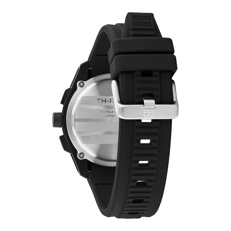 Main Image 3 of Tommy Hilfiger 44mm Men's Navy Blue Dial Black Silicone Watch