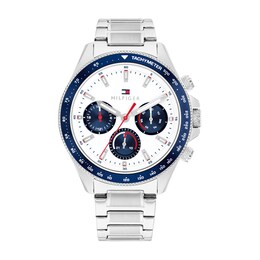 Tommy Hilfiger 44mm Men's White Dial Stainless Steel Bracelet Watch