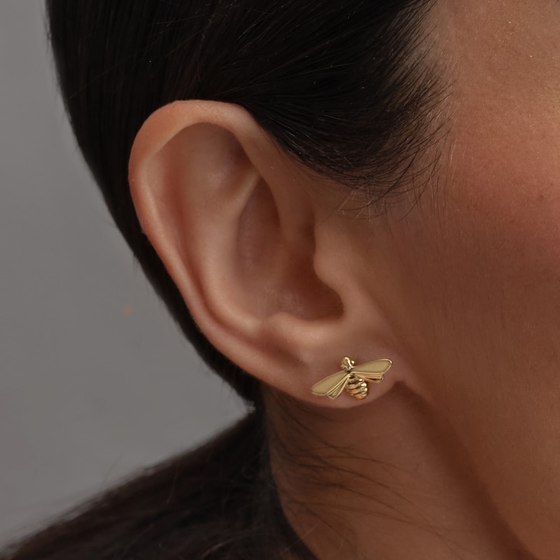 Main Image 3 of Olivia Burton Women's Honey Bee Light Yellow Gold IP Stud Earrings