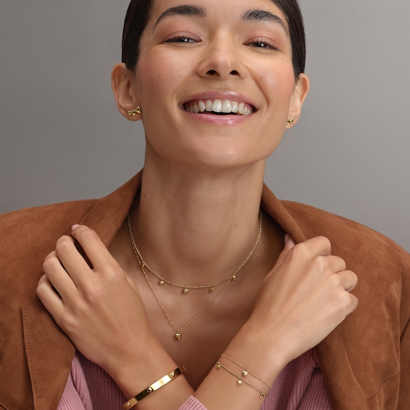 Main Image 4 of Olivia Burton Women's Mini Heart Light Gold IP Double Layered Necklace