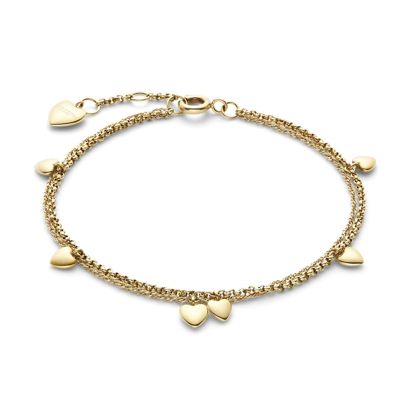 Main Image 2 of Olivia Burton Women's Mini Heart Light Gold IP Double Layered Bracelet