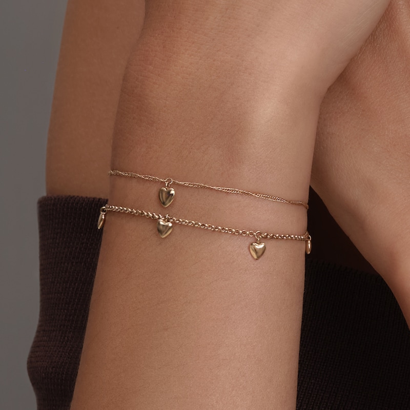 Main Image 4 of Olivia Burton Women's Mini Heart Light Gold IP Double Layered Bracelet