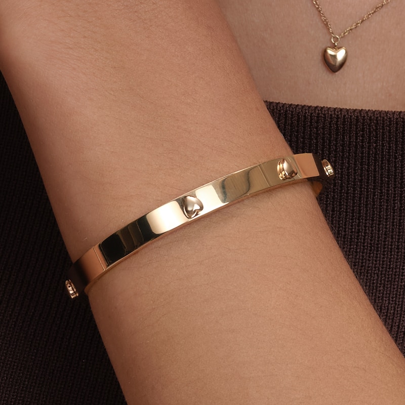 Main Image 4 of Olivia Burton Women's Mini Heart Light Gold IP Bangle